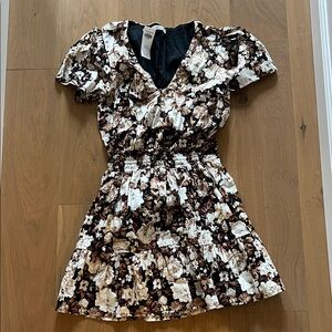 Abercrombie & Fitch Floral Mini Dress - Black and Cream
